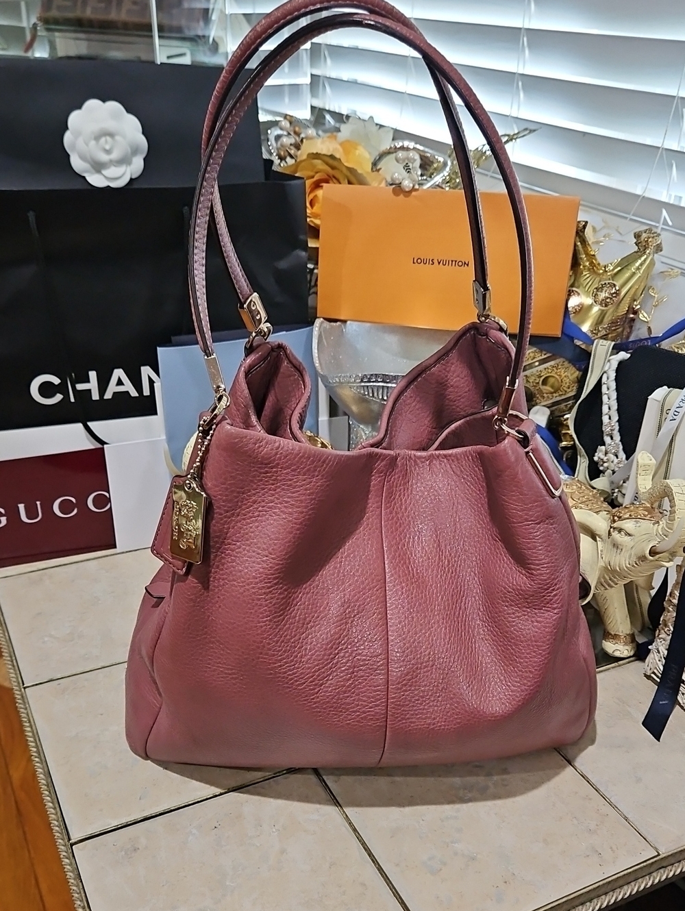 COACH Madison Leather Phoebe Shoulder Bag in Rogue GUC!